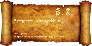 Bergner Katapán névjegykártya